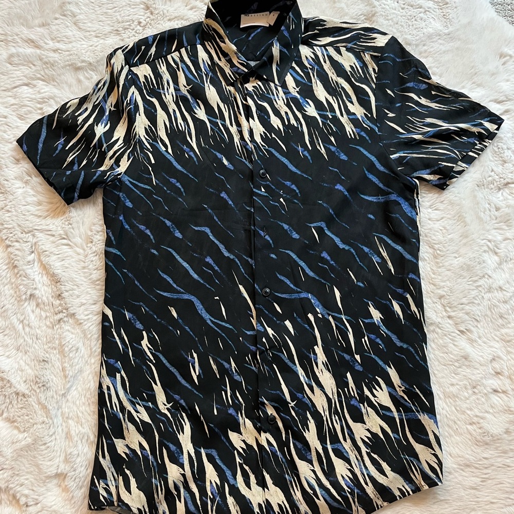 ASOS S Animal Print Button Up Shirt